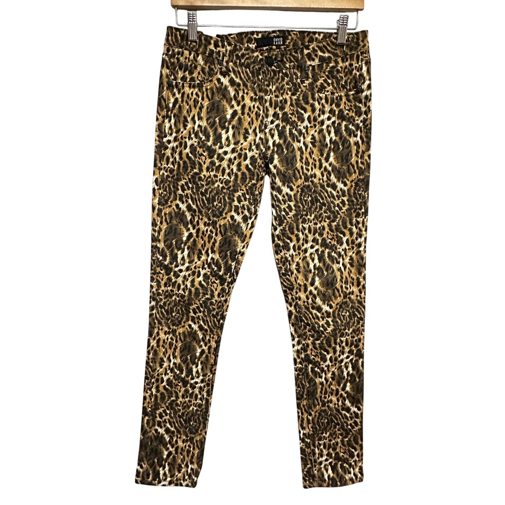 NEW David Kahn‎ Leopard Print Jeans Womens 28x29 Animal Print Low Rise 80s Wild